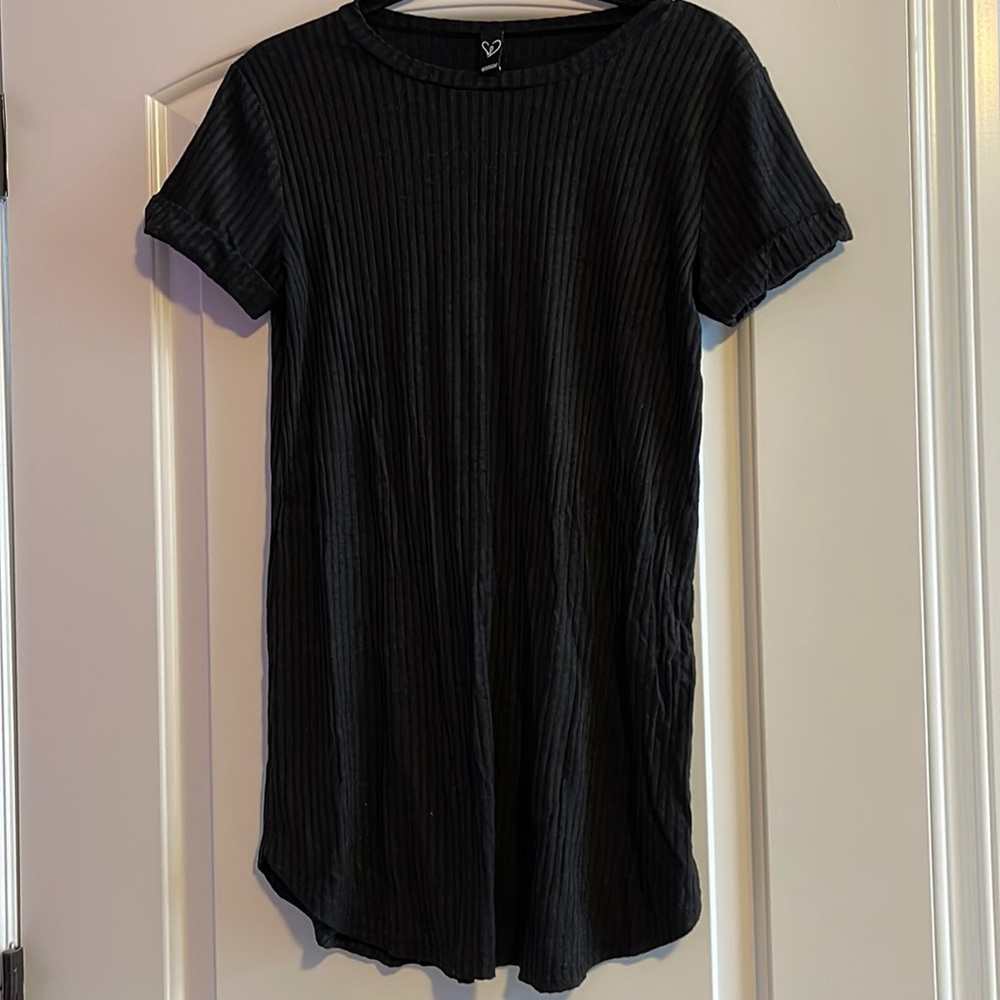 Windsor Black Ribbed T-shirt Dress